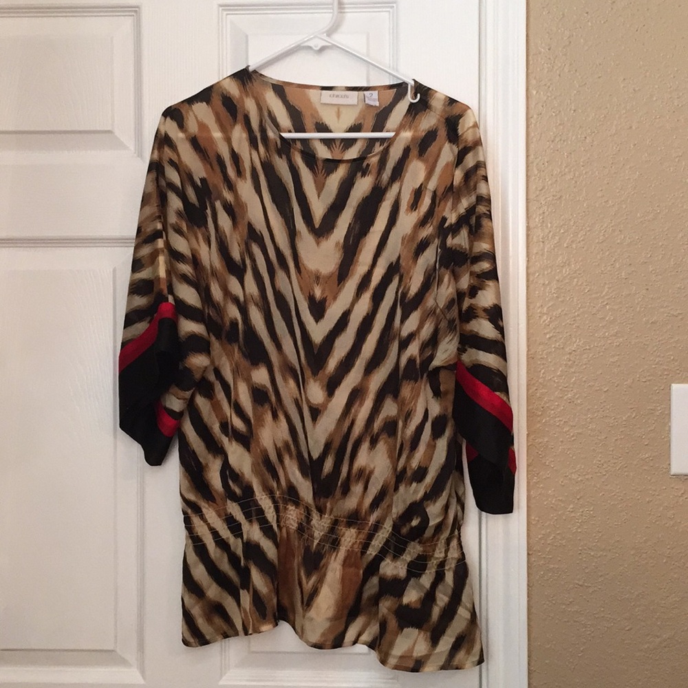 Chico’s Animal print top Size 2